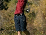 Watching a good tee shot.
