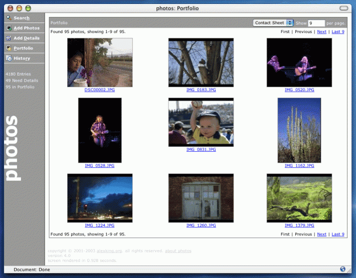 Porfolio Screen