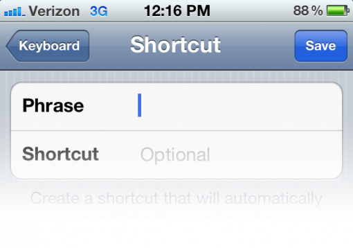iOS Shortcut Form iOS Shortcut Form