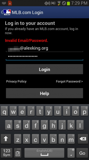 Android Login Failure
