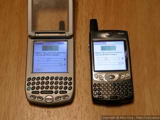 The screen is much brighter than the Treo 300.